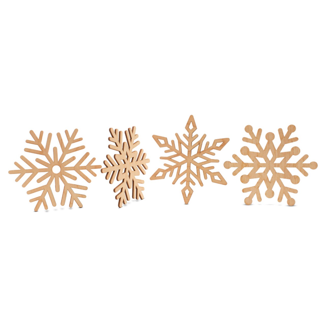 Set of 4 Christmas Wood Snowflake Cutouts, From 6"- 12", | Woodpeckers